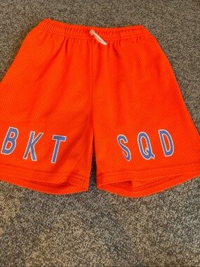 Bright Orange Kids Mesh Athletic Shorts
